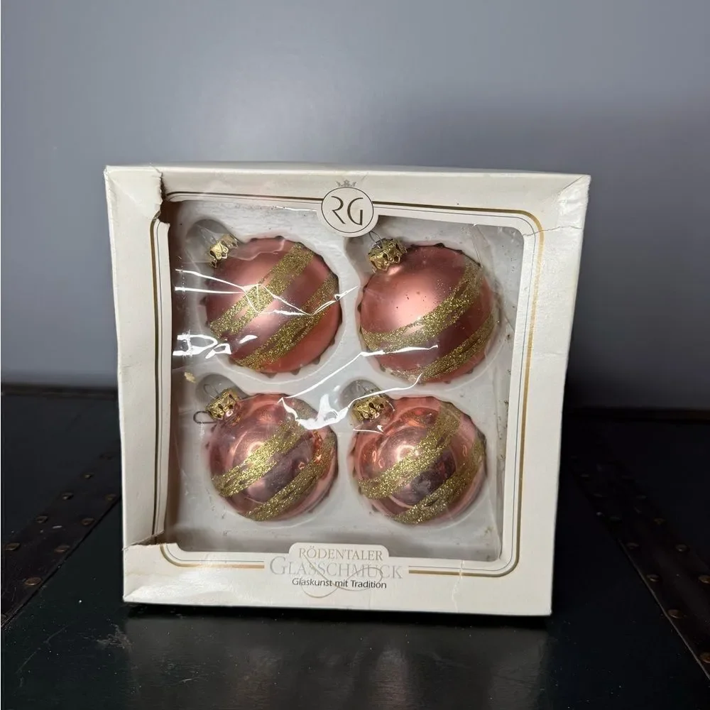 West Germany Christmas Ornament Blown Glass Rodentaler Glas-Schmuck Vintage